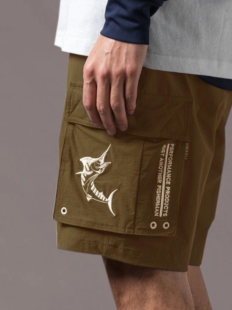 Just Another Fisherman ANGLER TECH CARGO SHORTS - KHAKI Apparel