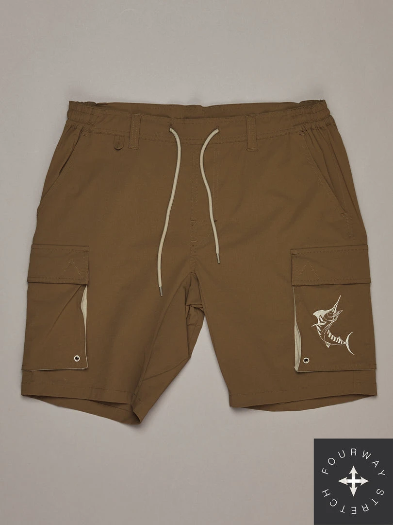 Just Another Fisherman ANGLER TECH CARGO SHORTS - KHAKI Apparel