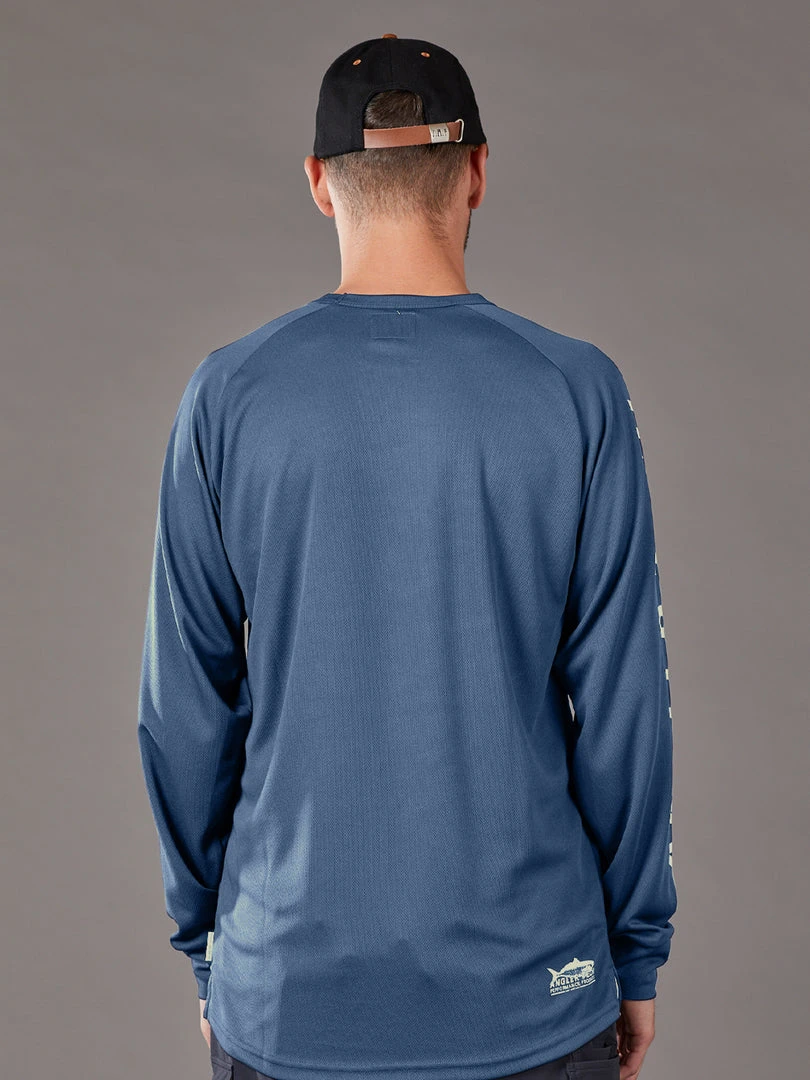 Just Another Fisherman ANGLER TECH LS TEE - BLUE/NATURAL
