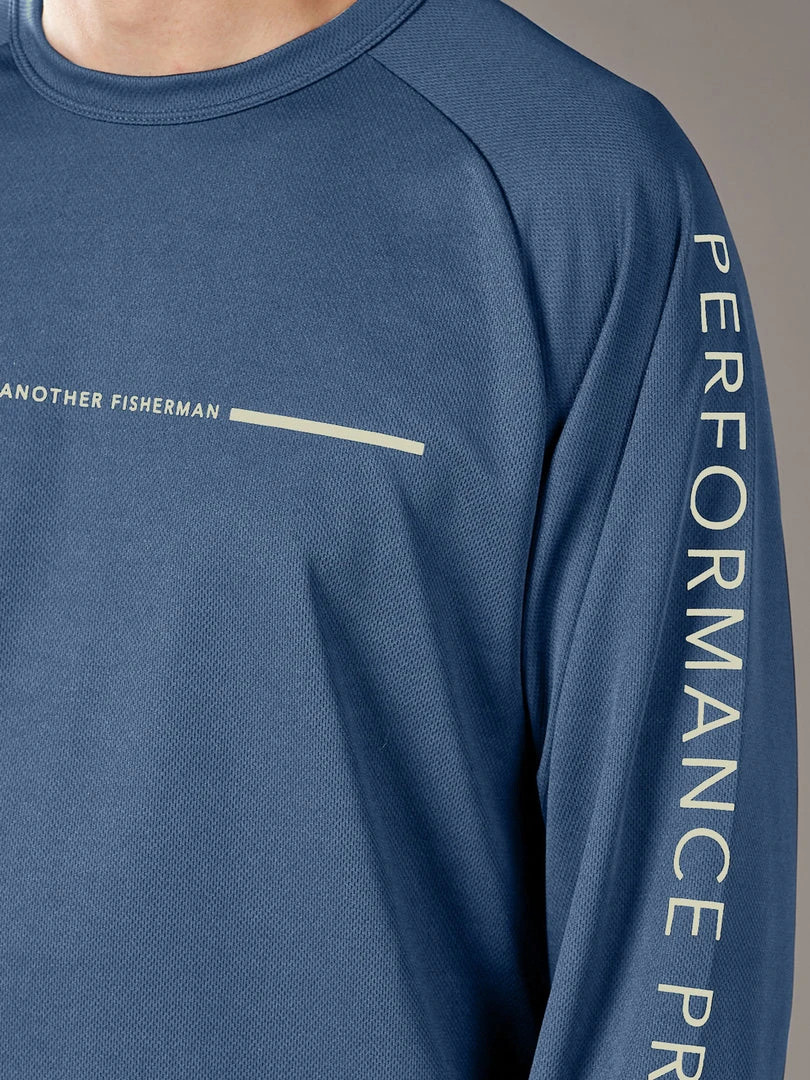 Just Another Fisherman ANGLER TECH LS TEE - BLUE/NATURAL