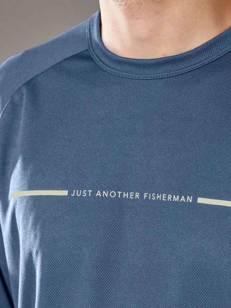 Just Another Fisherman ANGLER TECH LS TEE - BLUE/NATURAL