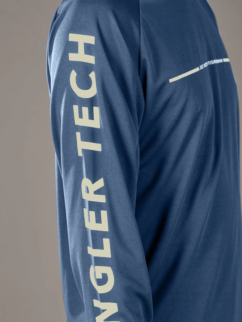 Just Another Fisherman ANGLER TECH LS TEE - BLUE/NATURAL