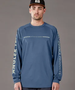 Just Another Fisherman ANGLER TECH LS TEE - BLUE/NATURAL
