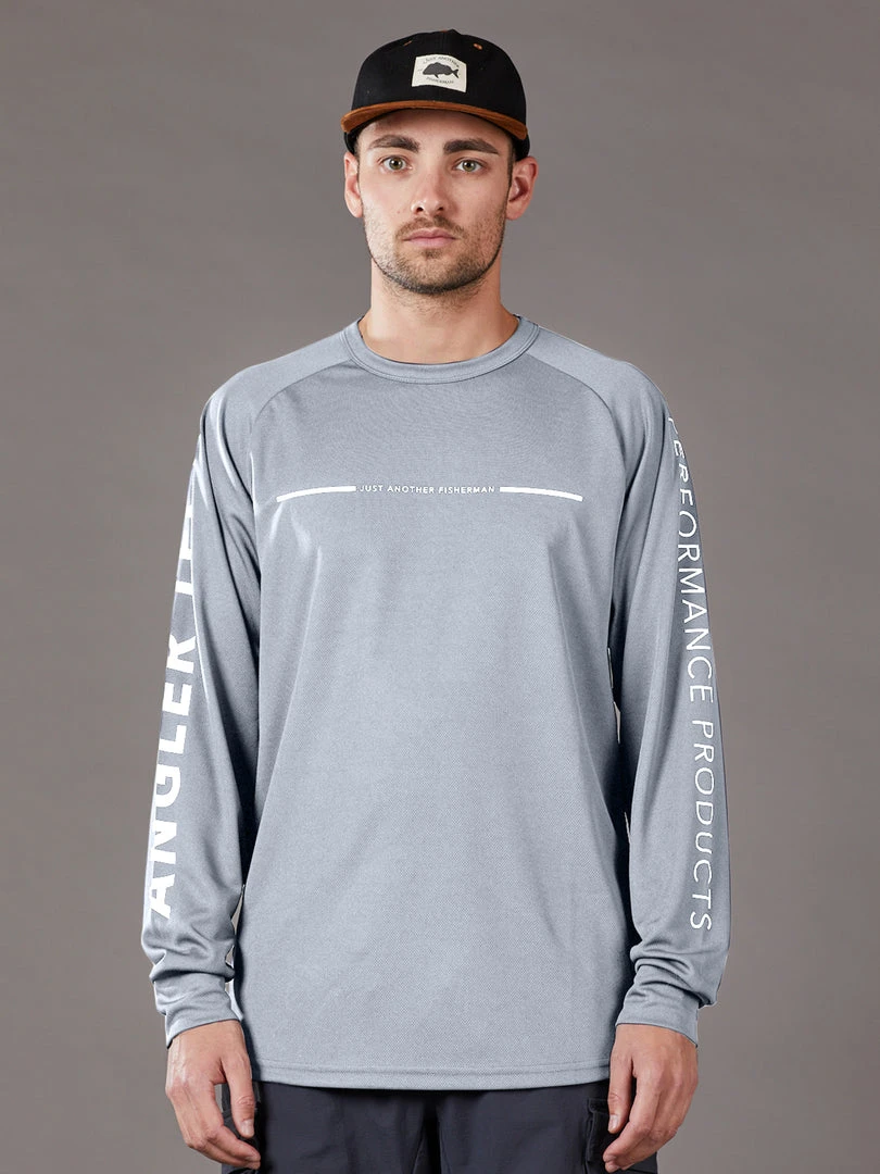 Just Another Fisherman ANGLER TECH LS TEE - PEARL/WHITE