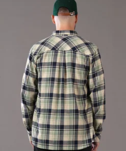Just Another Fisherman BOATYARD SHIRT - MOSS/NAVY CHECK Apparel
