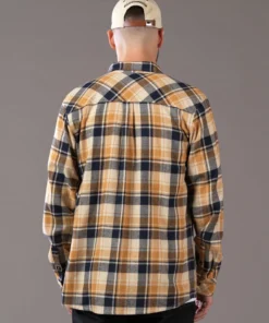 Just Another Fisherman Apparel BOATYARD SHIRT - BONE BROWN/NAVY CHECK