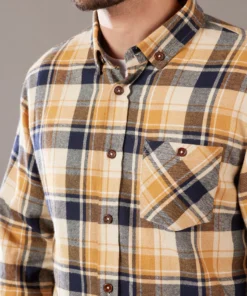 Just Another Fisherman Apparel BOATYARD SHIRT - BONE BROWN/NAVY CHECK