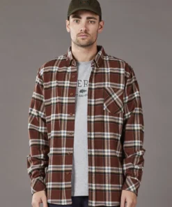 Just Another Fisherman BOATYARD SHIRT - BROWN CHECK Apparel