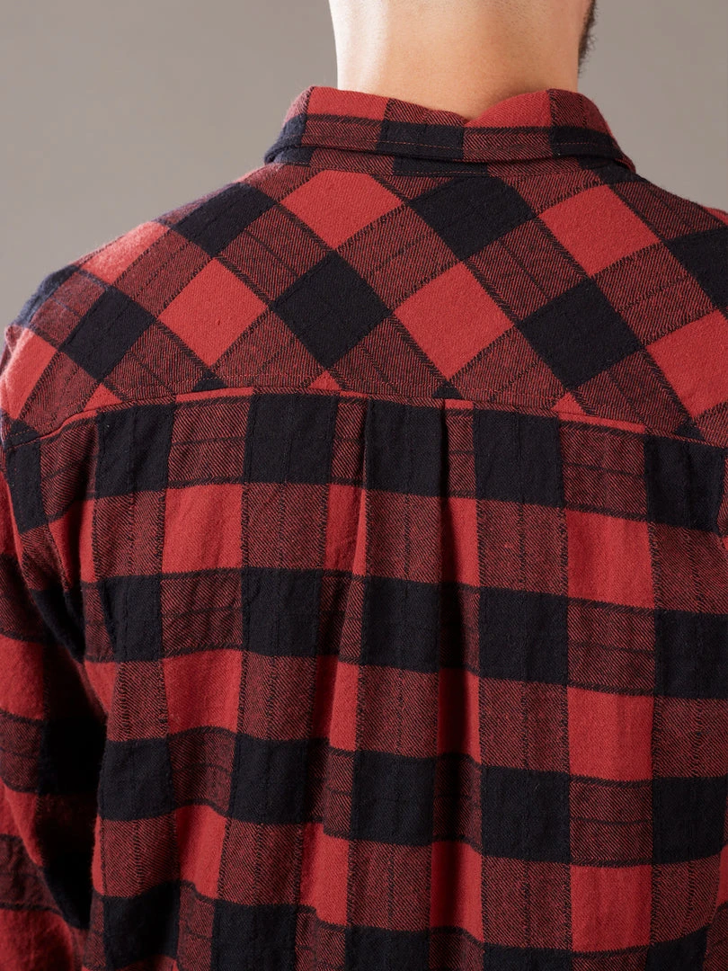 Just Another Fisherman Apparel BOATYARD SHIRT - CINABAR/BLACK CHECK