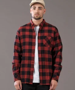 Just Another Fisherman Apparel BOATYARD SHIRT - CINABAR/BLACK CHECK