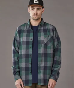 Just Another Fisherman BOATYARD SHIRT - GREEN CHECK