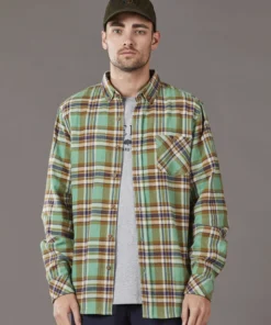 Just Another Fisherman BOATYARD SHIRT - LIGHT GREEN CHECK Apparel