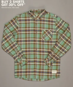 Just Another Fisherman BOATYARD SHIRT - LIGHT GREEN CHECK Apparel