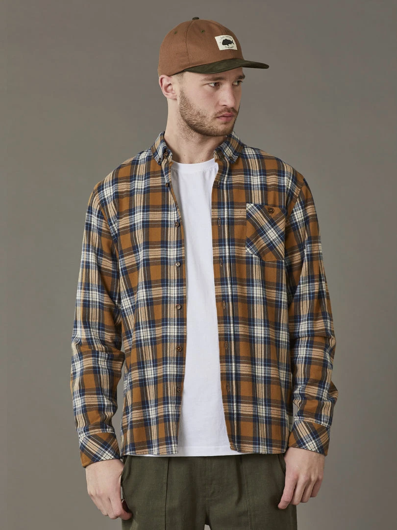 Just Another Fisherman BOATYARD SHIRT - TABACCO CHECK