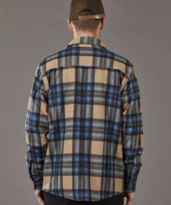 Just Another Fisherman Apparel CABIN CHECK JACKET - TAN/BLUE