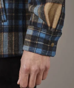 Just Another Fisherman Apparel CABIN CHECK JACKET - TAN/BLUE