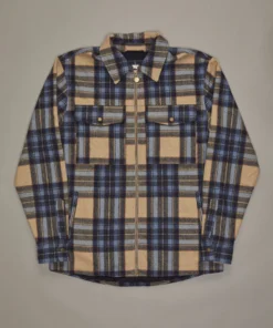 Just Another Fisherman Apparel CABIN CHECK JACKET - TAN/BLUE