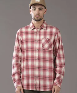 Just Another Fisherman Apparel CANAL SHIRT - SALMON/NATURAL CHECK