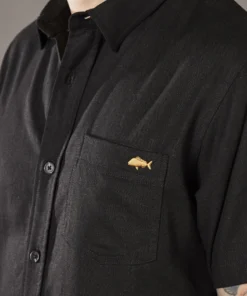 Just Another Fisherman COASTAL LINEN SS SHIRT - BLACK
