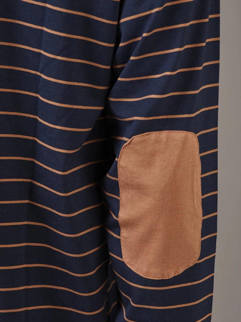 Just Another Fisherman CRITTER STRIPE LS TEE - NAVY/RUST