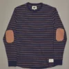 Just Another Fisherman CRITTER STRIPE LS TEE - NAVY/RUST