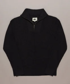 Just Another Fisherman DEEP SEA ZIP KNIT - LICORICE Apparel