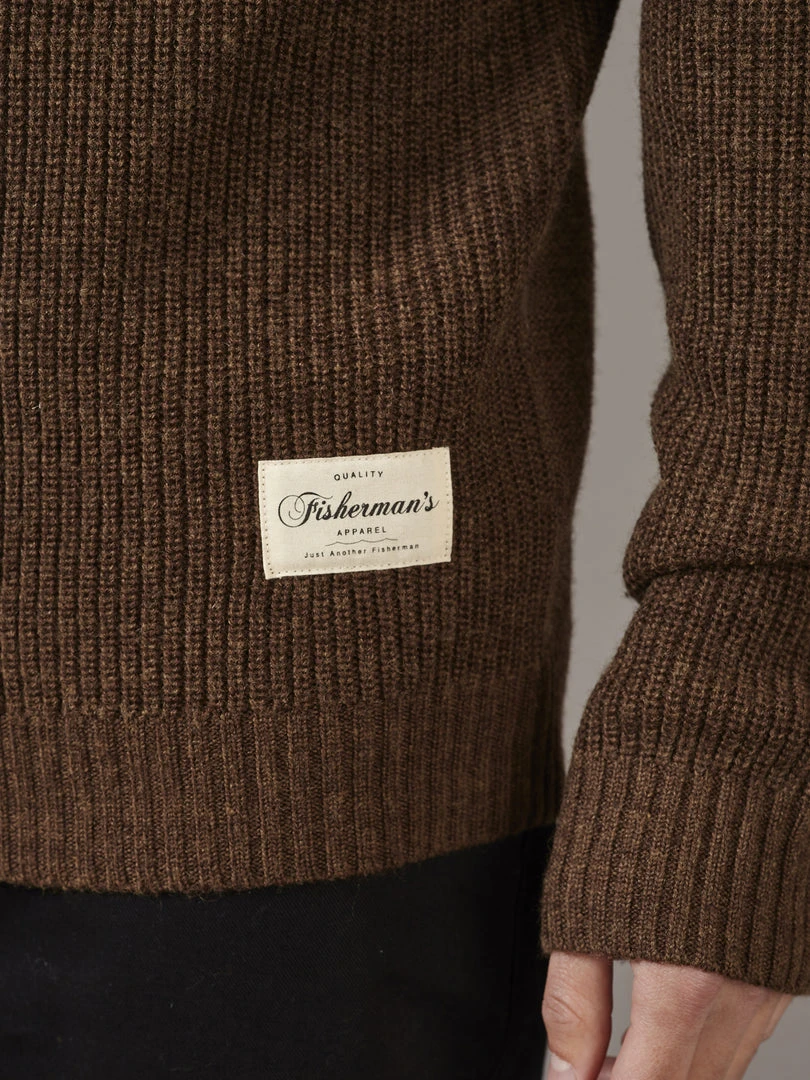 Just Another Fisherman DEEP SEA ZIP KNIT - BROWN