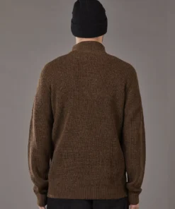 Just Another Fisherman DEEP SEA ZIP KNIT - BROWN