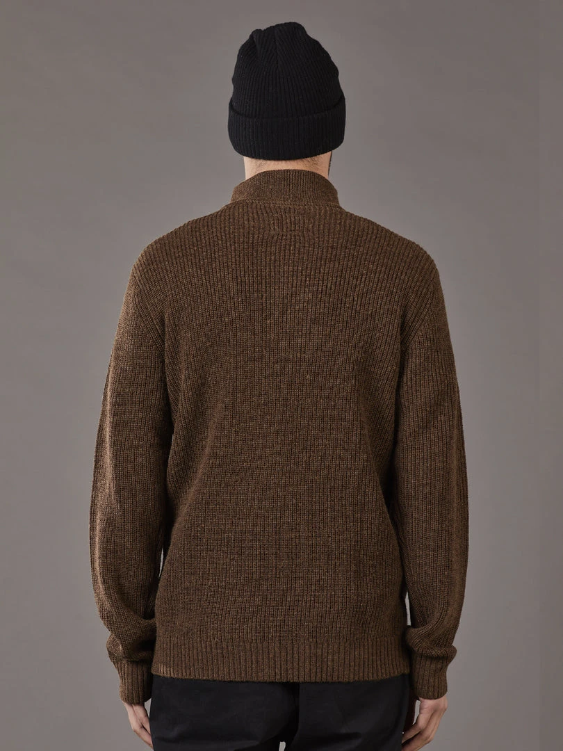 Just Another Fisherman DEEP SEA ZIP KNIT - BROWN