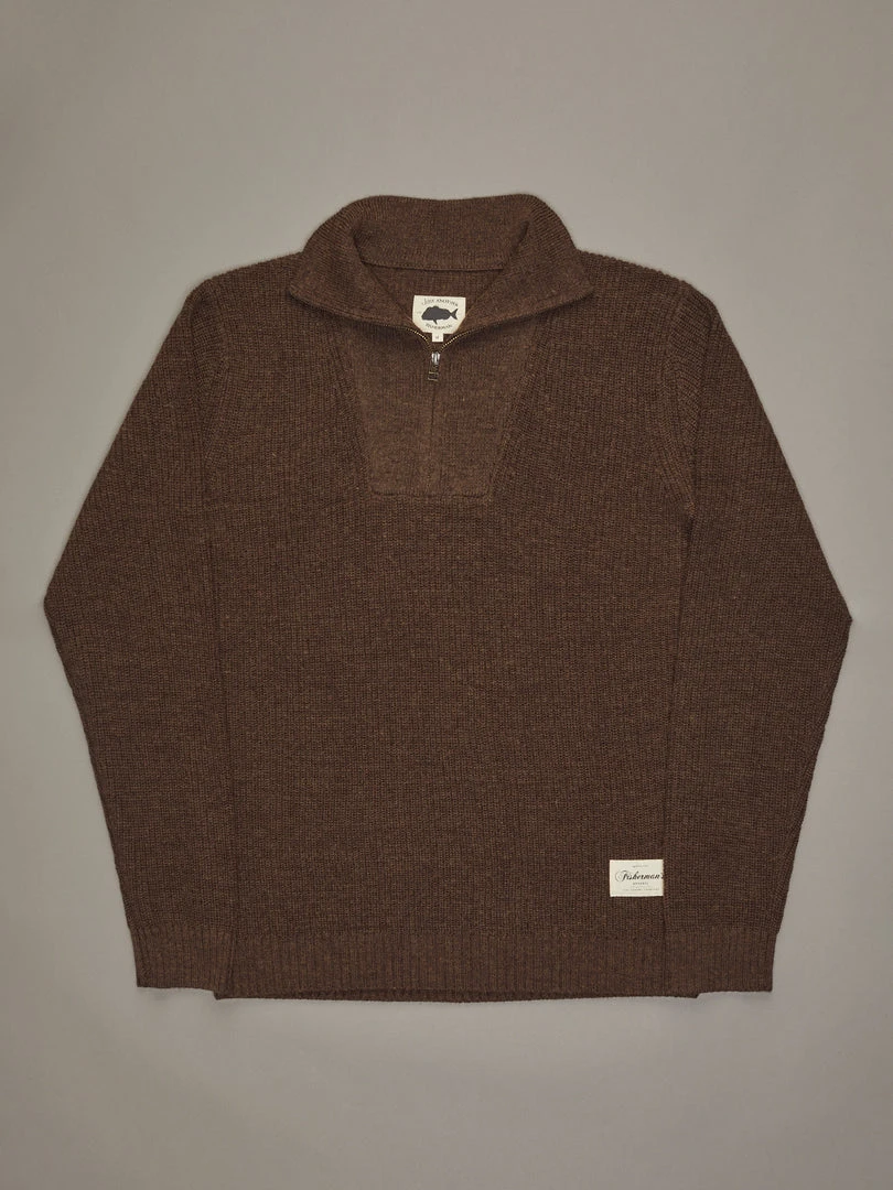Just Another Fisherman DEEP SEA ZIP KNIT - BROWN