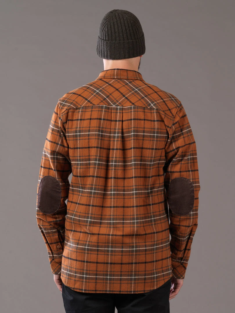 Just Another Fisherman FLANAGAN FLANNEL SHIRT - RUST/BROWN CHECK