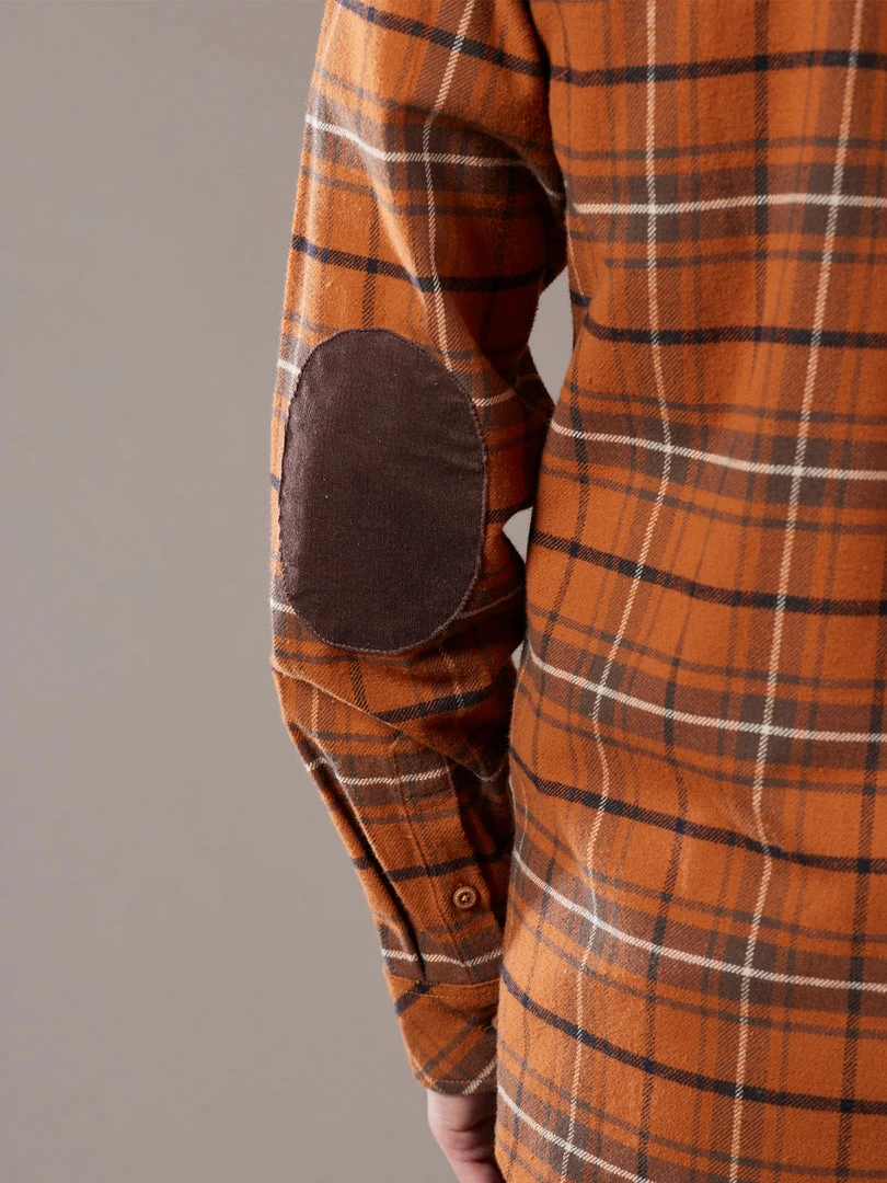 Just Another Fisherman FLANAGAN FLANNEL SHIRT - RUST/BROWN CHECK