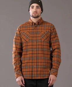 Just Another Fisherman FLANAGAN FLANNEL SHIRT - RUST/BROWN CHECK