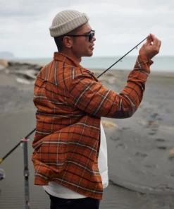 Just Another Fisherman FLANAGAN FLANNEL SHIRT - RUST/BROWN CHECK