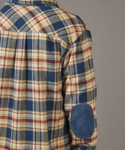 Just Another Fisherman Apparel FLANAGAN FLANNEL SHIRT - TAN/BLUE