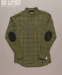 Just Another Fisherman Apparel FLANAGAN FLANNEL SHIRT - MILITARY OLIVE/BLACK CHECK