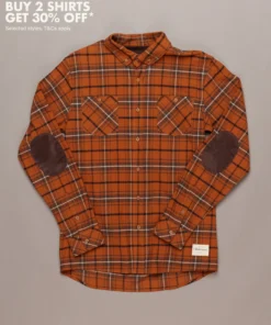 Just Another Fisherman FLANAGAN FLANNEL SHIRT - RUST/BROWN CHECK