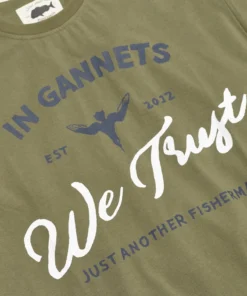 Just Another Fisherman Apparel IN GANNETS WE TRUST LS TEE - OLIVE
