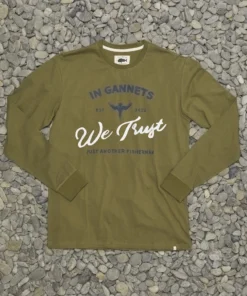 Just Another Fisherman Apparel IN GANNETS WE TRUST LS TEE - OLIVE