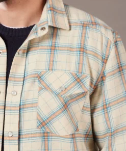 Just Another Fisherman JACK MAC SHIRT - SAND/BLUE/BROWN CHECK Apparel