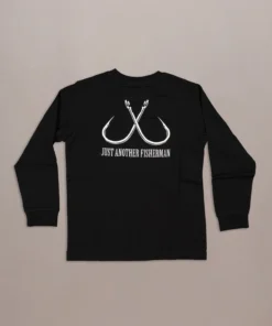 Just Another Fisherman LITTLE ANGLERS HOOK LS TEE - BLACK