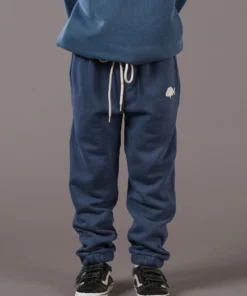 Just Another Fisherman LITTLE SNAPPER STAMP TRACKPANTS - OVERDYED MIDNIGHT NAVY