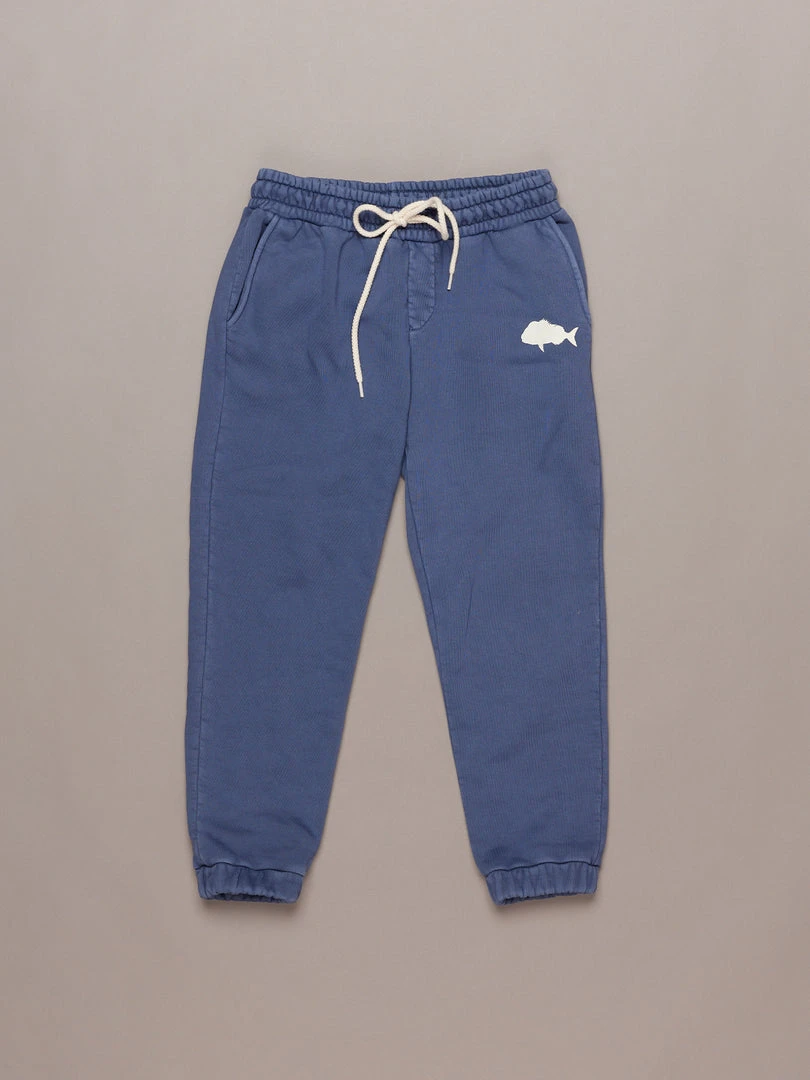 Just Another Fisherman LITTLE SNAPPER STAMP TRACKPANTS - OVERDYED MIDNIGHT NAVY