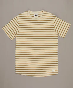 Just Another Fisherman Apparel MAC STRIPE TEE - NATURAL/KHAKI/ORANGE