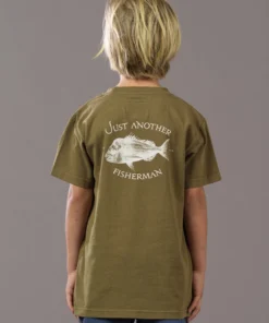 Just Another Fisherman MINI SNAPPER LOGO TEE - MILITARY OLIVE Apparel