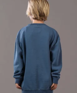 Just Another Fisherman Apparel MINI STAMP CREW - OVERDYED MIDNIGHT NAVY