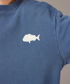 Just Another Fisherman Apparel MINI STAMP CREW - OVERDYED MIDNIGHT NAVY