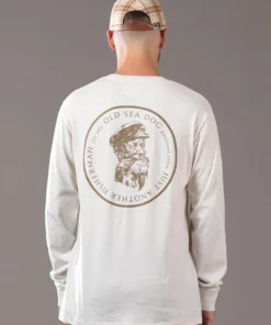 Just Another Fisherman OLD SEA DOG LS TEE - ANTIQUE WHITE