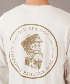 Just Another Fisherman OLD SEA DOG LS TEE - ANTIQUE WHITE