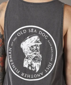 Just Another Fisherman OLD SEA DOG SINGLET - AGED BLACK